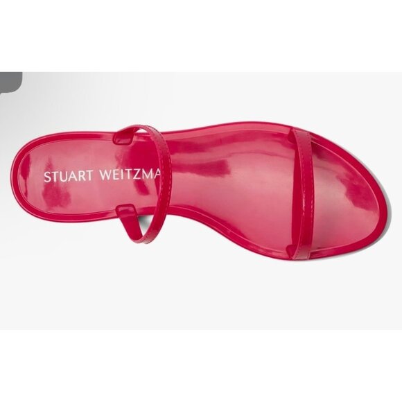 Stuart Weitzman Sawyer Slides Dual Band Size 8 EU 38.5 Flat Orchid NWOB Pink - Picture 7 of 12